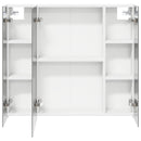 vidaXL Fürdőszobai tükörszekrény Fehér 80 x 14.5 x 70 cm Faanyag