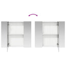 vidaXL Fürdőszobai tükörszekrény Fehér 80 x 14.5 x 70 cm Faanyag