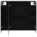 vidaXL Fürdőszobai tükörszekrény Fekete tölgy 80 x 14.5 x 70 cm