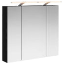 vidaXL Fürdőszobai tükörszekrény Fekete tölgy 80 x 14.5 x 70 cm
