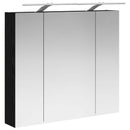vidaXL Fürdőszobai tükörszekrény Fekete tölgy 80 x 14.5 x 70 cm