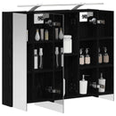 vidaXL Fürdőszobai tükörszekrény Fekete tölgy 80 x 14.5 x 70 cm