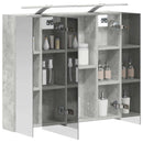 vidaXL Fürdőszobai tükörszekrény Beton Szürke 80 x 14.5 x 70 cm