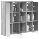 vidaXL Fürdőszobai tükörszekrény Szürke Sonoma 63,5 x 16 x 62,5 cm