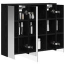 vidaXL Fürdőszobai tükörszekrény Fekete tölgy 73,5 x 16 x 62,5 cm