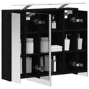 vidaXL Fürdőszobai tükörszekrény Fekete tölgy 73,5 x 16 x 62,5 cm