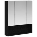 vidaXL Fürdőszobai tükörszekrény Fekete tölgy 60 x 14.5 x 70 cm