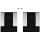 vidaXL Fürdőszobai tükörszekrény Fekete tölgy 60 x 14.5 x 70 cm