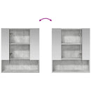 vidaXL Fürdőszobai tükörszekrény Beton Szürke 60 x 14.5 x 70 cm