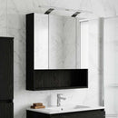 vidaXL Fürdőszobai tükörszekrény Fekete tölgy 60 x 14.5 x 70 cm
