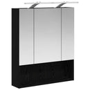 vidaXL Fürdőszobai tükörszekrény Fekete tölgy 60 x 14.5 x 70 cm