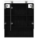 vidaXL Fürdőszobai tükörszekrény Fekete tölgy 60 x 14.5 x 70 cm