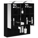 vidaXL Fürdőszobai tükörszekrény Fekete tölgy 60 x 14.5 x 70 cm