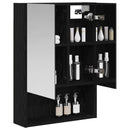 vidaXL Fürdőszobai tükörszekrény Fekete tölgy 50 x 14,5 x 70 cm