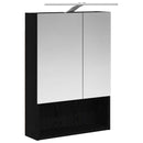 vidaXL Fürdőszobai tükörszekrény Fekete tölgy 50 x 14,5 x 70 cm