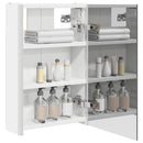 vidaXL Fürdőszobai tükörszekrény Fehér 33 x 11,5 x 50 cm Faanyag