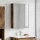 vidaXL Fürdőszobai tükörszekrény Füstölt tölgy 33 x 11,5 x 50 cm