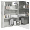 vidaXL Fürdőszobai tükörszekrény Beton Szürke 43 x 11,5 x 60,5 cm
