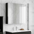 vidaXL Fürdőszobai tükörszekrény Fekete tölgy 73.5 x 15.5 x 70 cm
