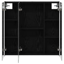 vidaXL Fürdőszobai tükörszekrény Fekete tölgy 73.5 x 15.5 x 70 cm