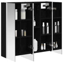 vidaXL Fürdőszobai tükörszekrény Fekete tölgy 73.5 x 15.5 x 70 cm
