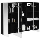 vidaXL Fürdőszobai tükörszekrény Fekete tölgy 83,5 x 15,5 x 70 cm