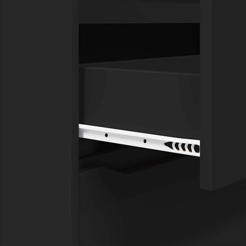 vidaXL Tároló szekrények 2 pcs Fekete 80 x 48 x 105 cm Faanyag