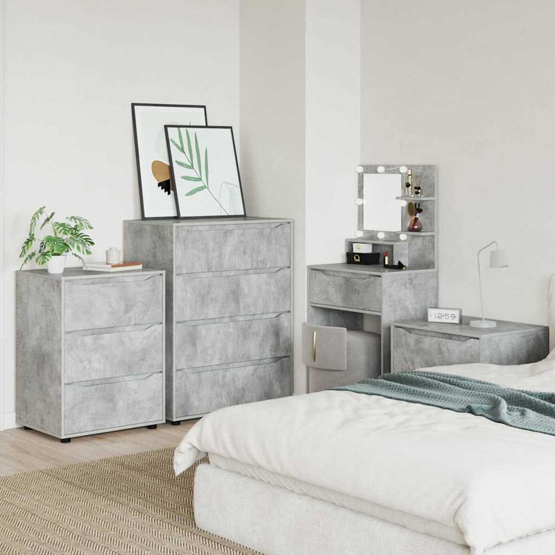 vidaXL Tároló szekrények 2 pcs Beton Szürke 80 x 48 x 105 cm Faanyag