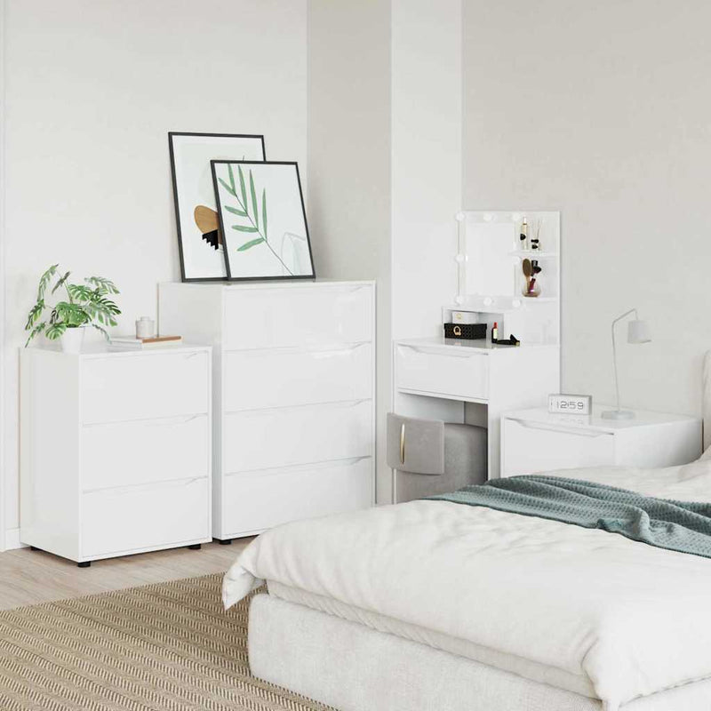 vidaXL Tároló szekrények 2 pcs Magas Fényű Fehér 80 x 48 x 105 cm