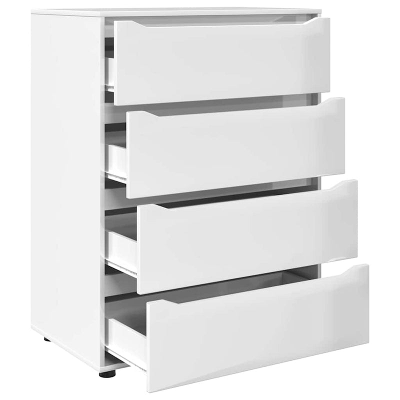 vidaXL Tároló szekrények 2 pcs Magas Fényű Fehér 80 x 48 x 105 cm