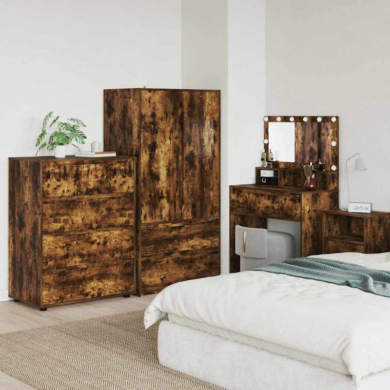 vidaXL Tároló szekrények 2 pcs Füstölt tölgy 80 x 48 x 105 cm Faanyag