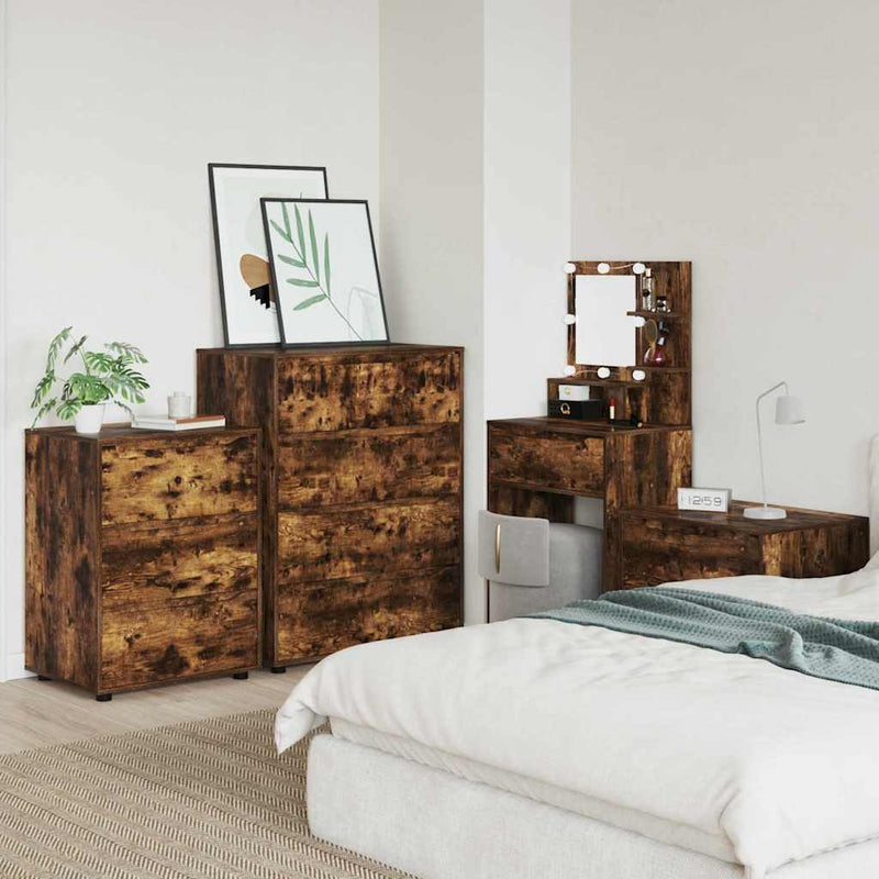 vidaXL Tároló szekrények 2 pcs Füstölt tölgy 80 x 48 x 105 cm Faanyag