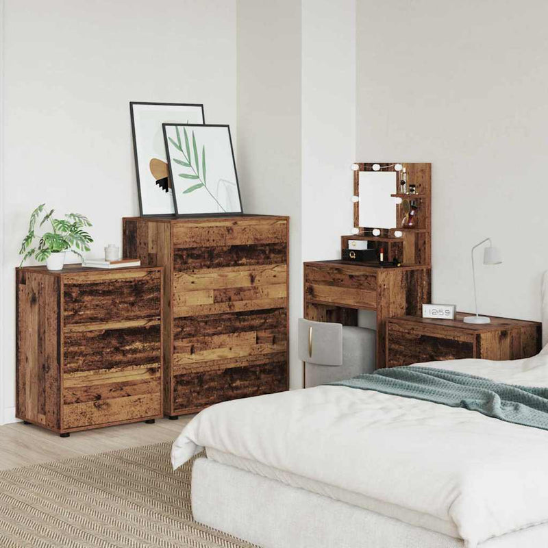 vidaXL Tároló szekrények 2 pcs Öreg fa 80 x 48 x 105 cm Faanyag