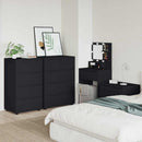 vidaXL Tároló szekrények 2 pcs Fekete 60 x 48 x 105 cm Faanyag