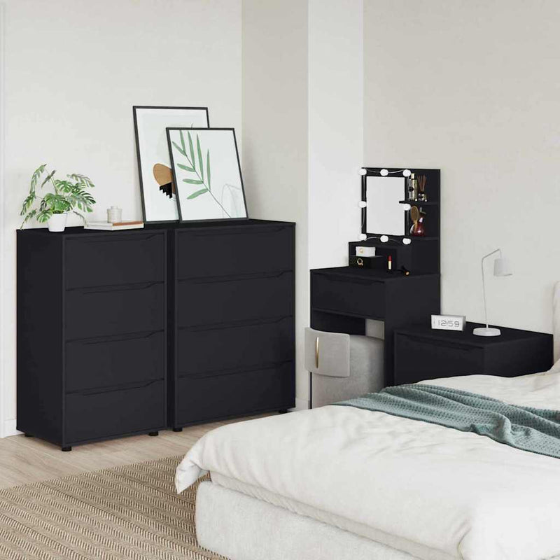 vidaXL Tároló szekrények 2 pcs Fekete 60 x 48 x 105 cm Faanyag