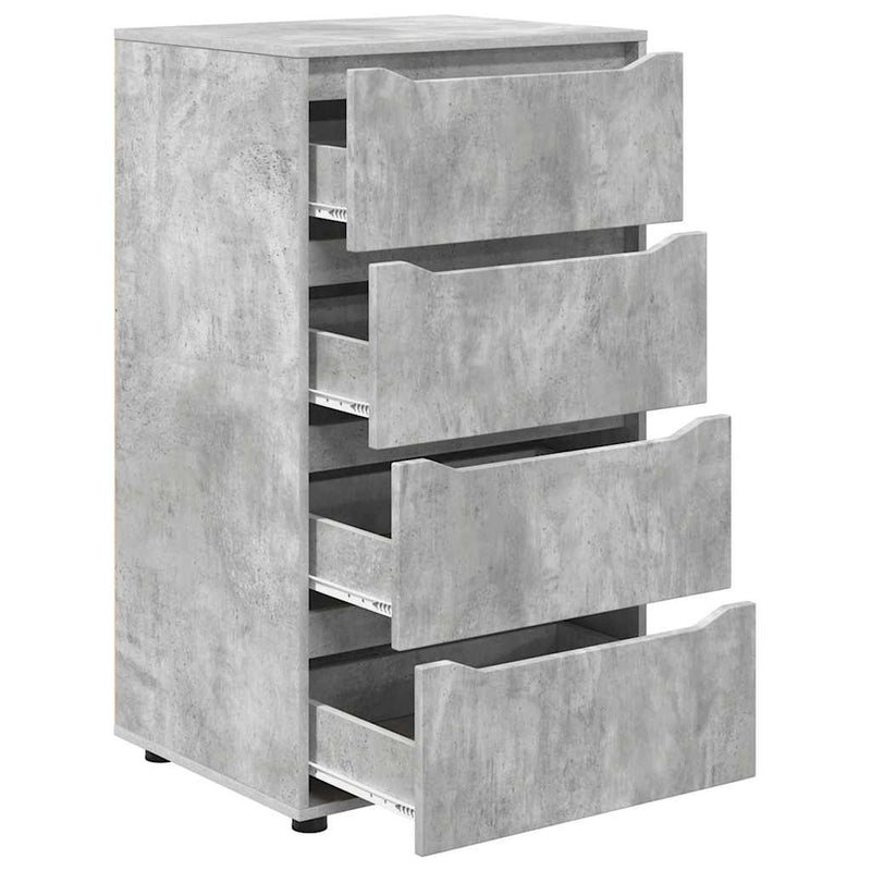 vidaXL Tároló szekrények 2 pcs Beton Szürke 60 x 48 x 105 cm Faanyag