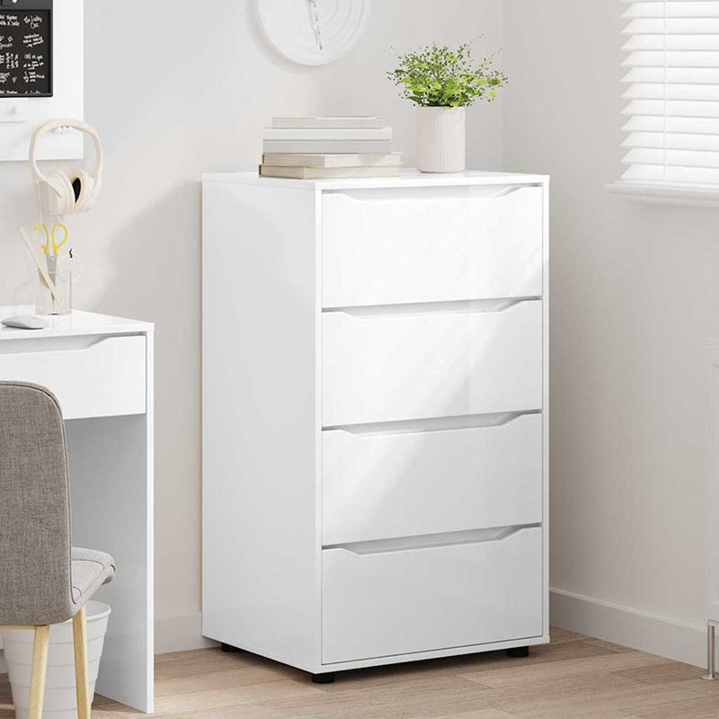 vidaXL Tároló szekrények 2 pcs Magas Fényű Fehér 60 x 48 x 105 cm