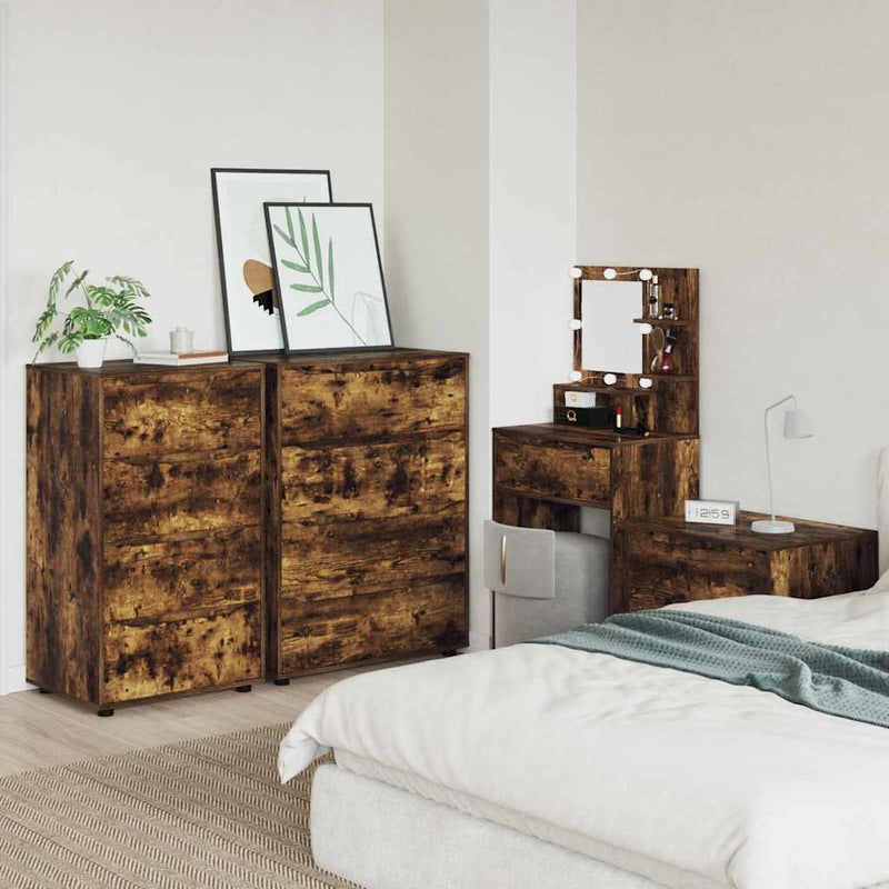 vidaXL Tároló szekrények 2 pcs Füstölt tölgy 60 x 48 x 105 cm Faanyag