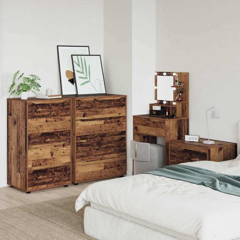 vidaXL Tároló szekrények 2 pcs Öreg fa 60 x 48 x 105 cm Faanyag