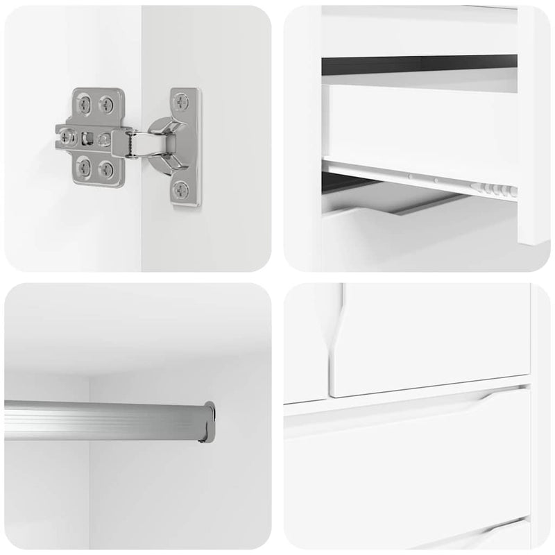 vidaXL Fürdőszoba Székény fiókkal Fehér 79,5 x 49 x 156 cm Faanyag