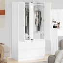 vidaXL Ruhásszekrény fiókkal Fehér 79,5 x 49 x 156 cm Mérnöki fa