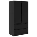 vidaXL Ruhásszekrény fiókkal Fekete 79,5 x 49 x 156 cm Mérnöki fa