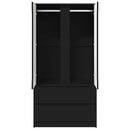 vidaXL Fürdőszoba Székény fiókkal Fekete 79,5 x 49 x 156 cm Faanyag