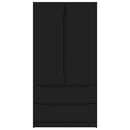 vidaXL Fürdőszoba Székény fiókkal Fekete 79,5 x 49 x 156 cm Faanyag