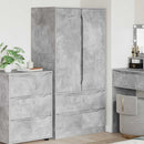 vidaXL Ruhásszekrény Beton Szürke 79,5 x 49 x 156 cm Mérnöki fa
