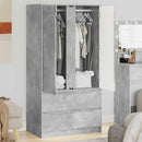 vidaXL Ruhásszekrény Beton Szürke 79,5 x 49 x 156 cm Mérnöki fa
