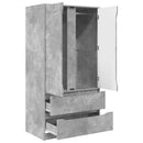 vidaXL Ruhásszekrény Beton Szürke 79,5 x 49 x 156 cm Mérnöki fa