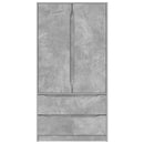 vidaXL Ruhásszekrény Beton Szürke 79,5 x 49 x 156 cm Mérnöki fa