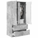 vidaXL Ruhásszekrény Beton Szürke 79,5 x 49 x 156 cm Mérnöki fa