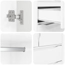 vidaXL Fürdőszoba Székény Magas Fényű Fehér 79,5 x 49 x 156 cm Faanyag